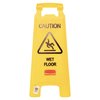 Rubbermaid Commercial Caution Wet Floor Floor Sign, Plastic, 11 x 12 x 25, Bright Yellow FG611277YEL